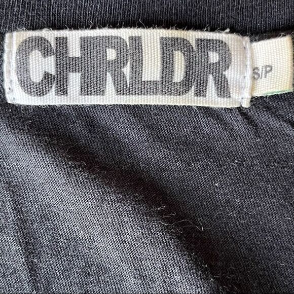 Chrldr Black Tank Size Small White Graphic Absolutely Not with Stars - Picture 4 of 7